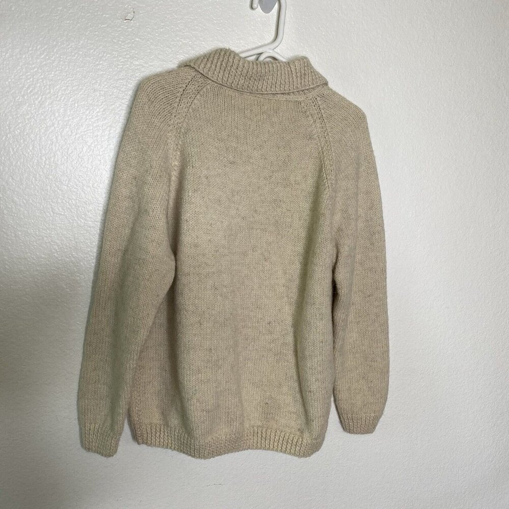 Swaledale Woollens Cardigan Womens Ivory Sz M-L 100% British Wool Cottage Granny - Picture 3 of 8